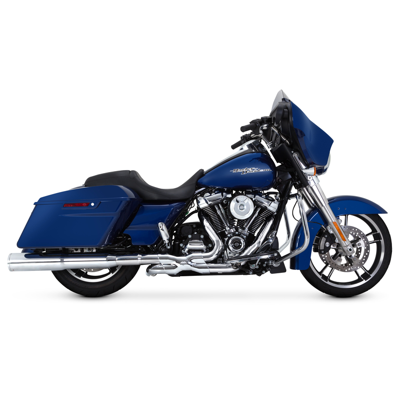 vance & hines power duals on harley bagger