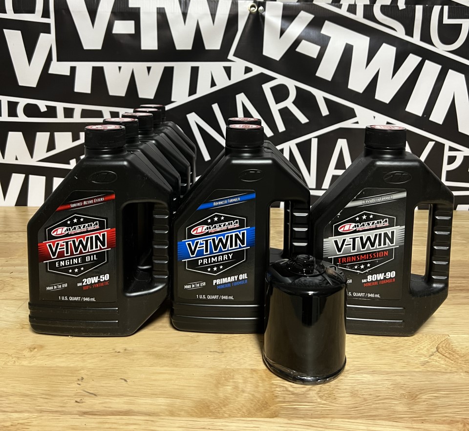 maxima oils vtwin oil change in a box